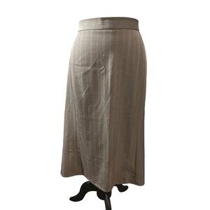 Harve Benard Vintage Midi Calf Skirt Sz 16 W (XL) Womens Plus Beige Career Skirt